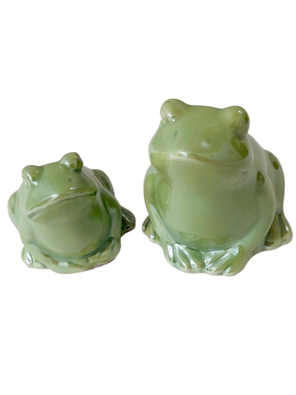 Lime Green Frog Ceramic Salt & Pepper Shakers